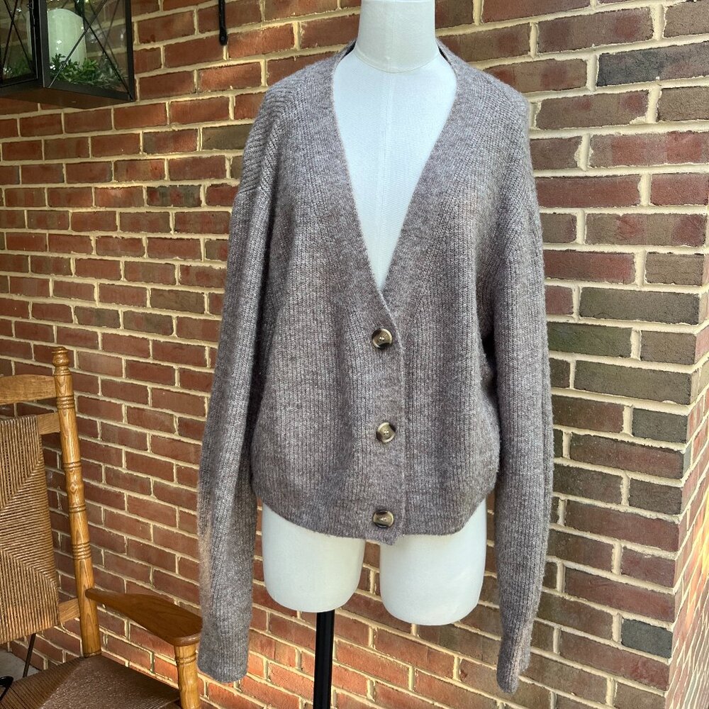 H&M Gray Brown Long Sleeve Cardigan w/ Buttons Women's Size XXL